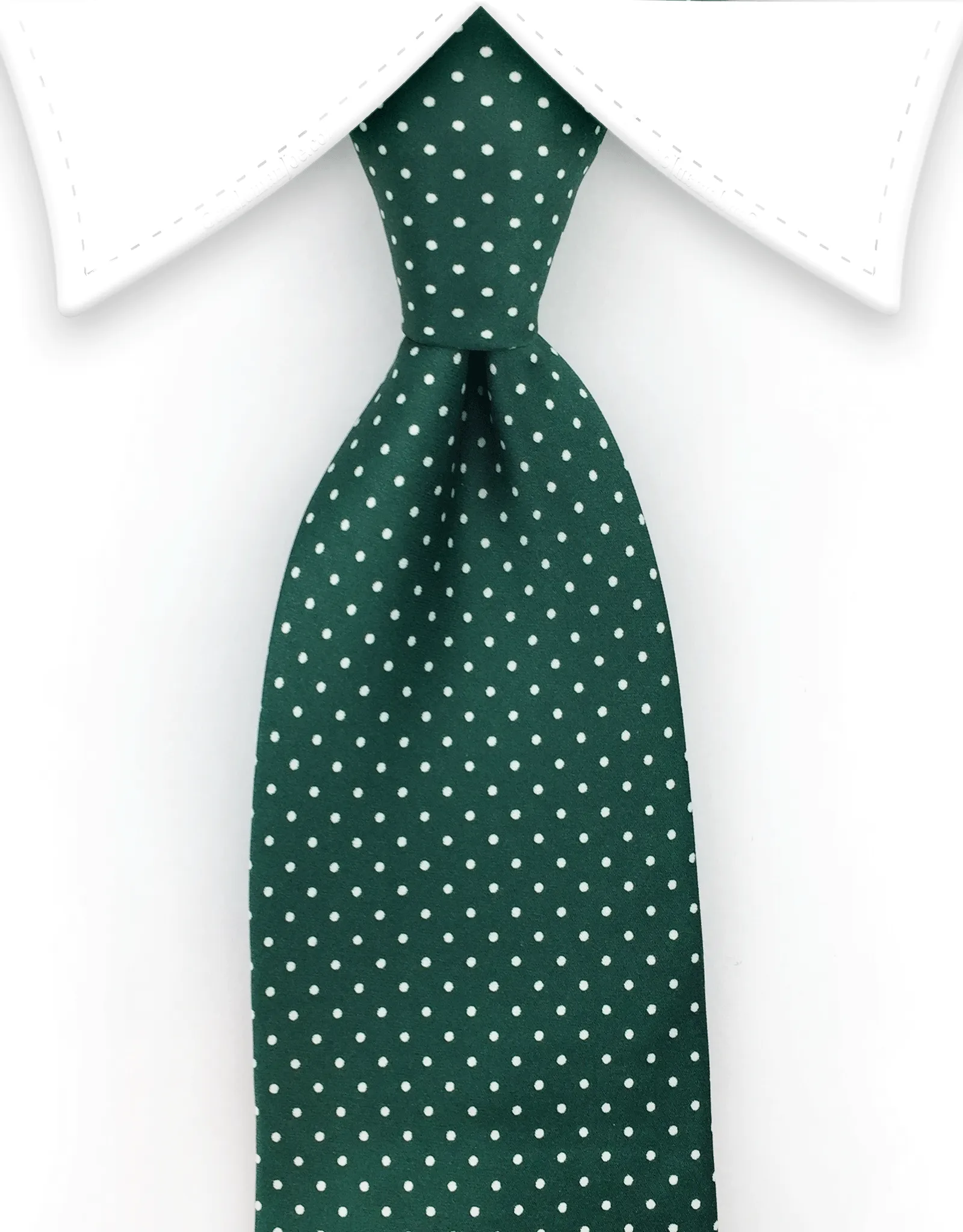 Green & White Pin Dot Necktie