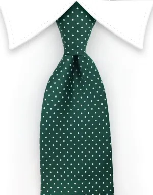 Green & White Pin Dot Necktie