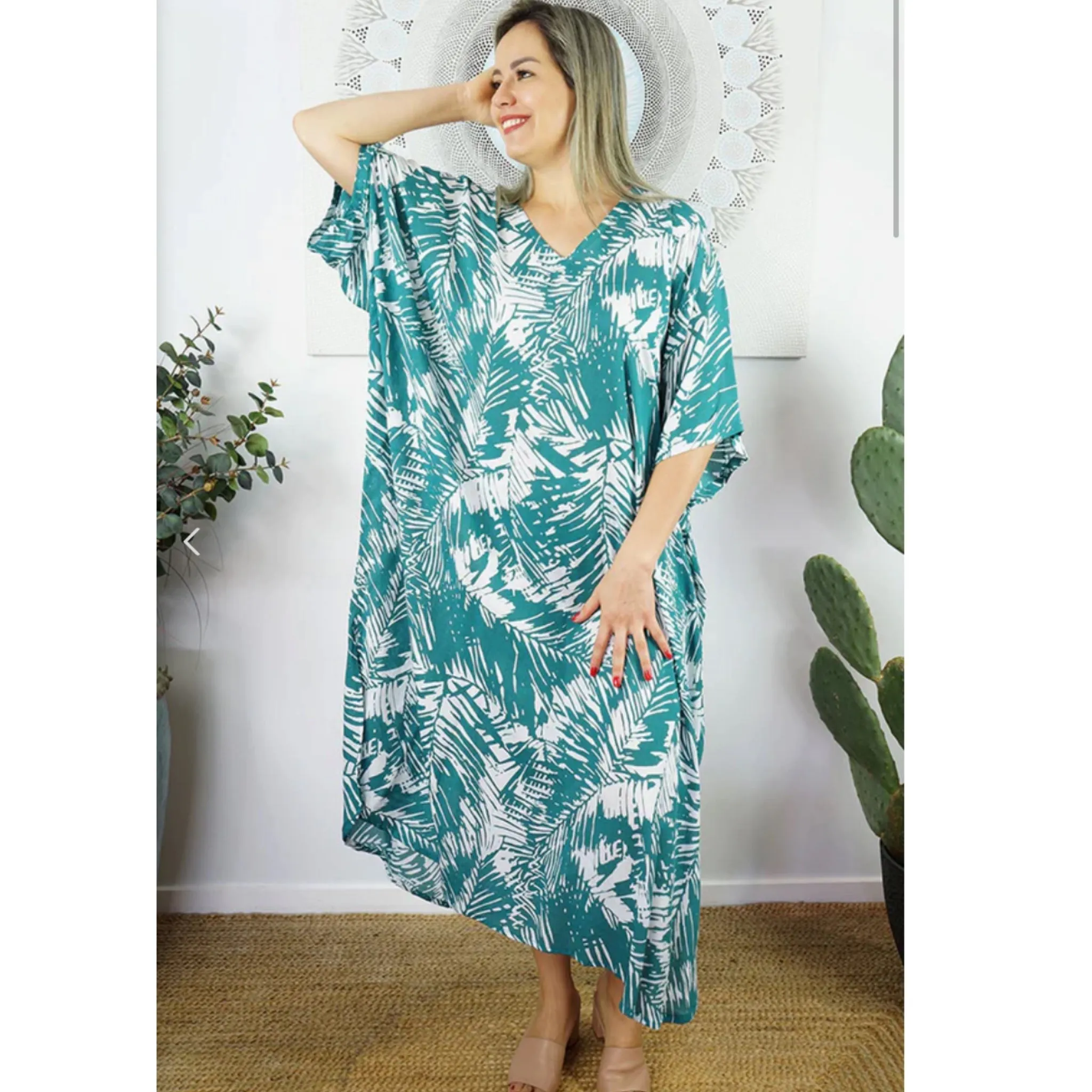 Green Maya Kaftan one size fits AU 12-26