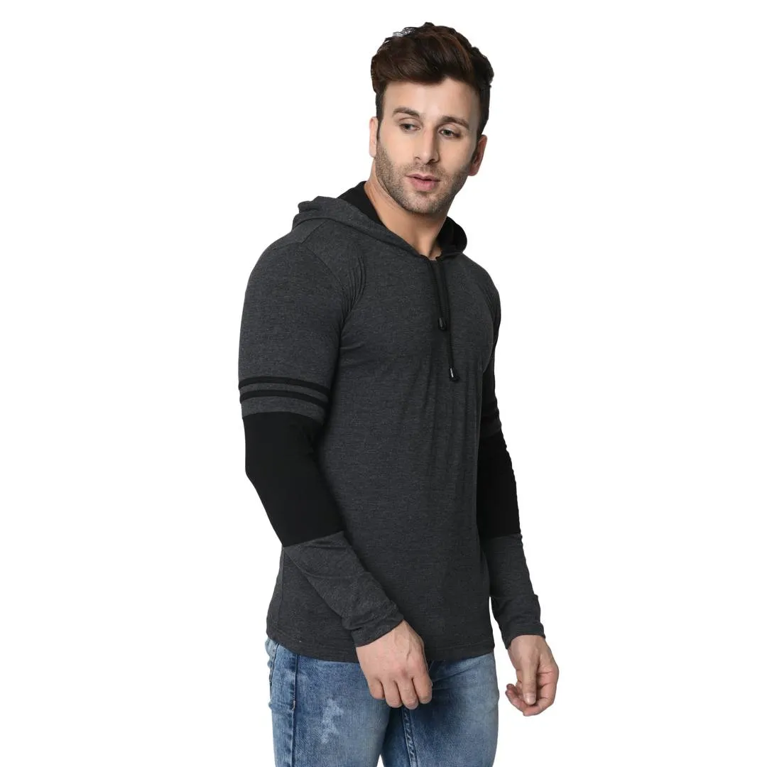 Grey Cotton Hooded Tees