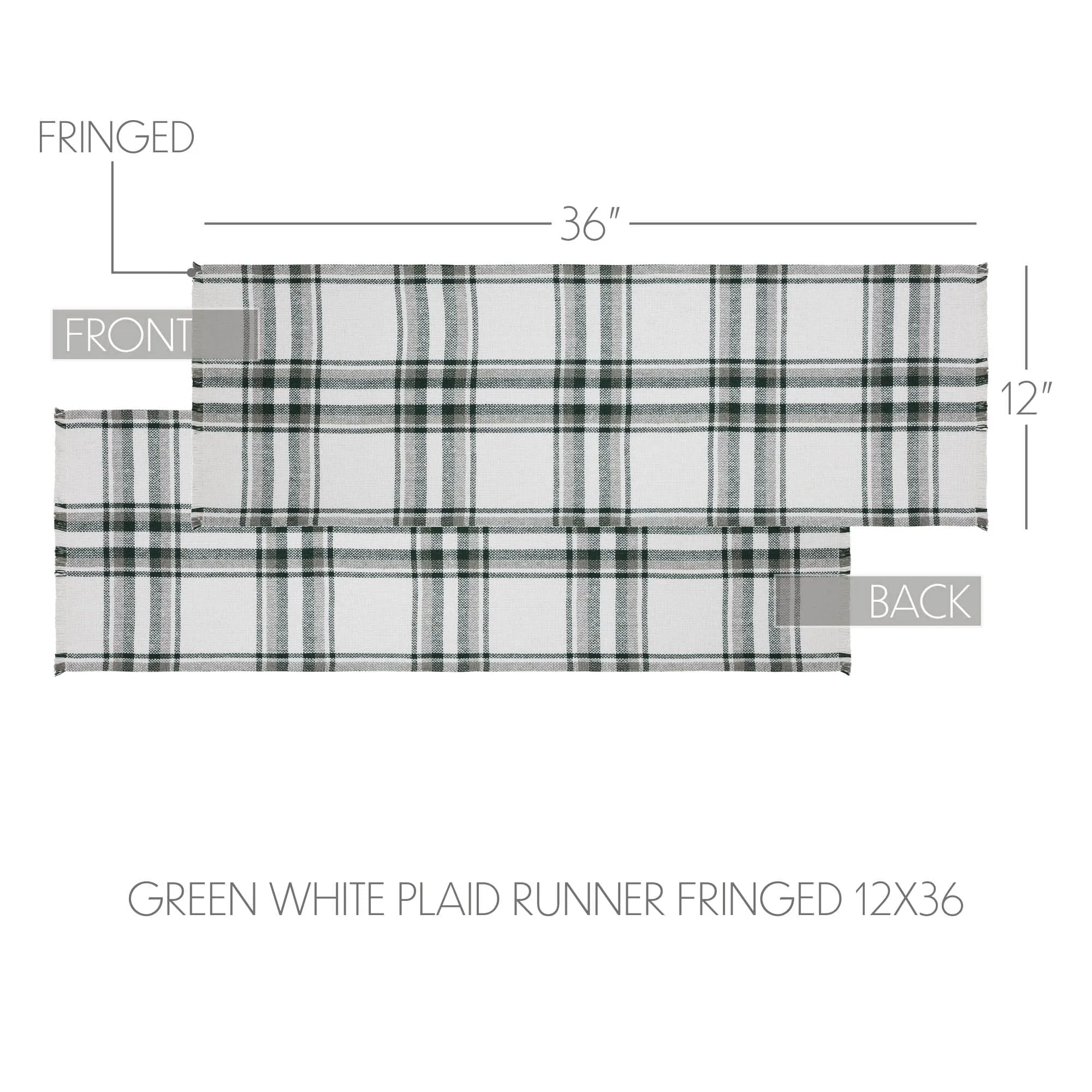 Harper Plaid Fringed Runner 12x36"