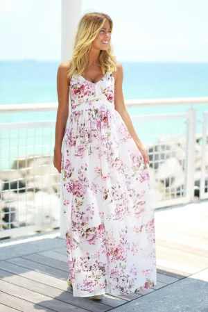 Ivory Floral Maxi Dress