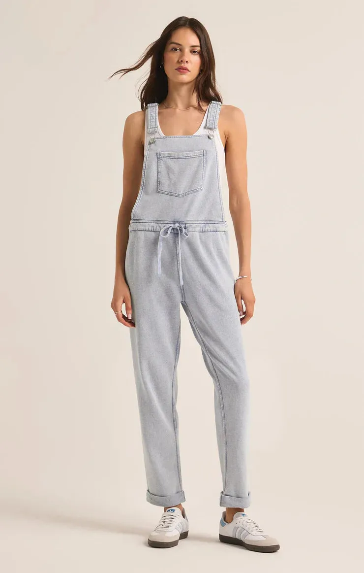 KNIT DENIM OVERALLS