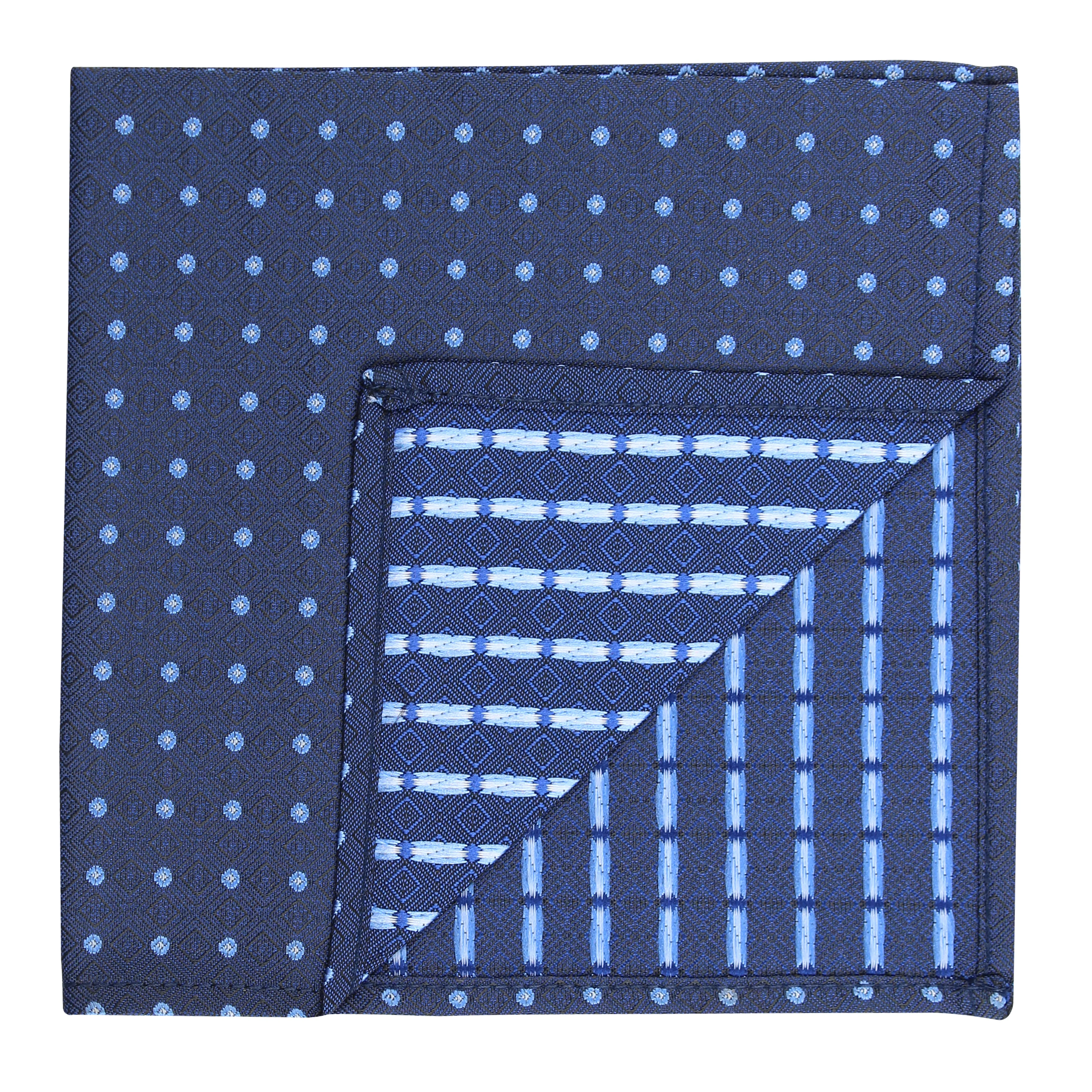 Kovove Classy Blue Polka Dot Pocket Square For Men