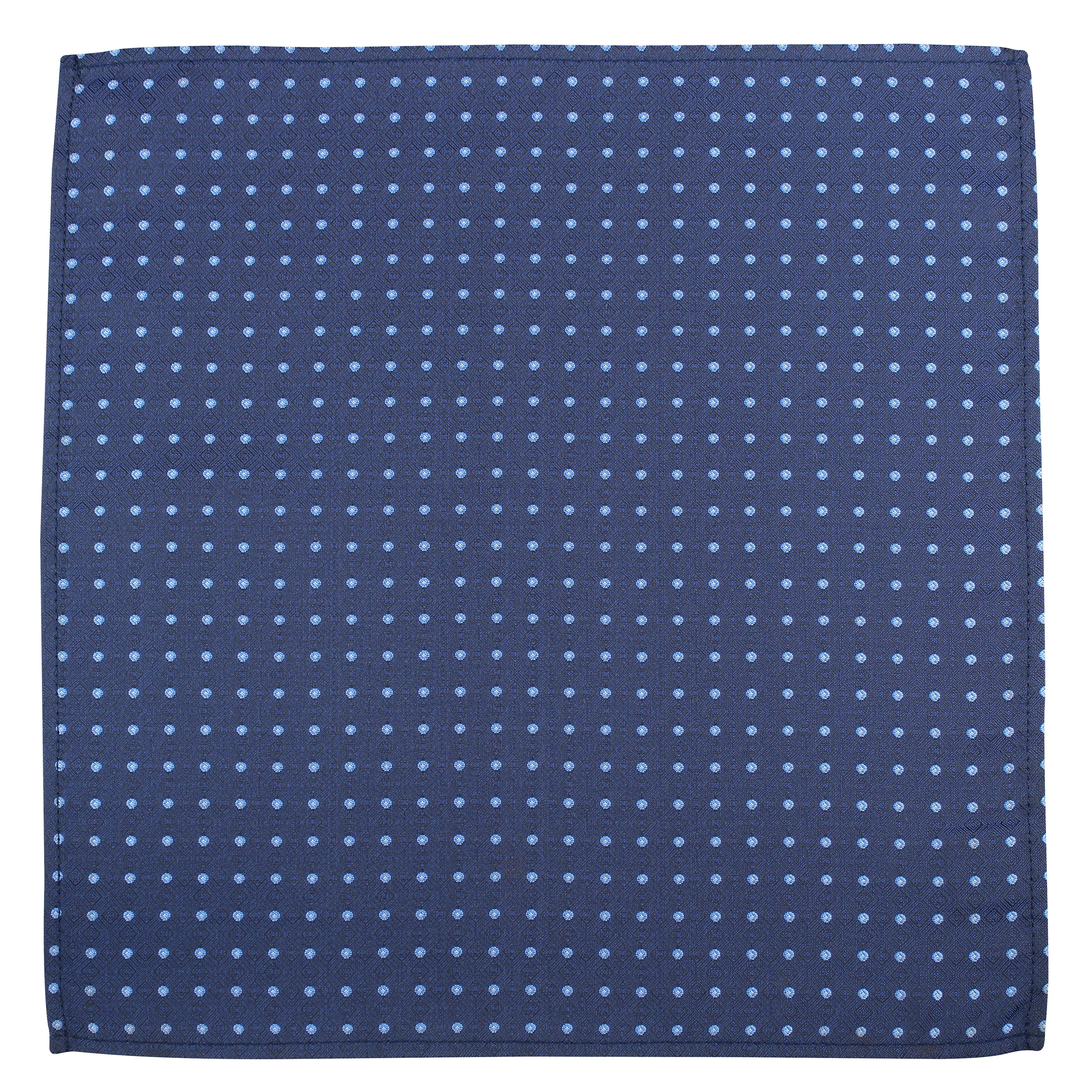 Kovove Classy Blue Polka Dot Pocket Square For Men