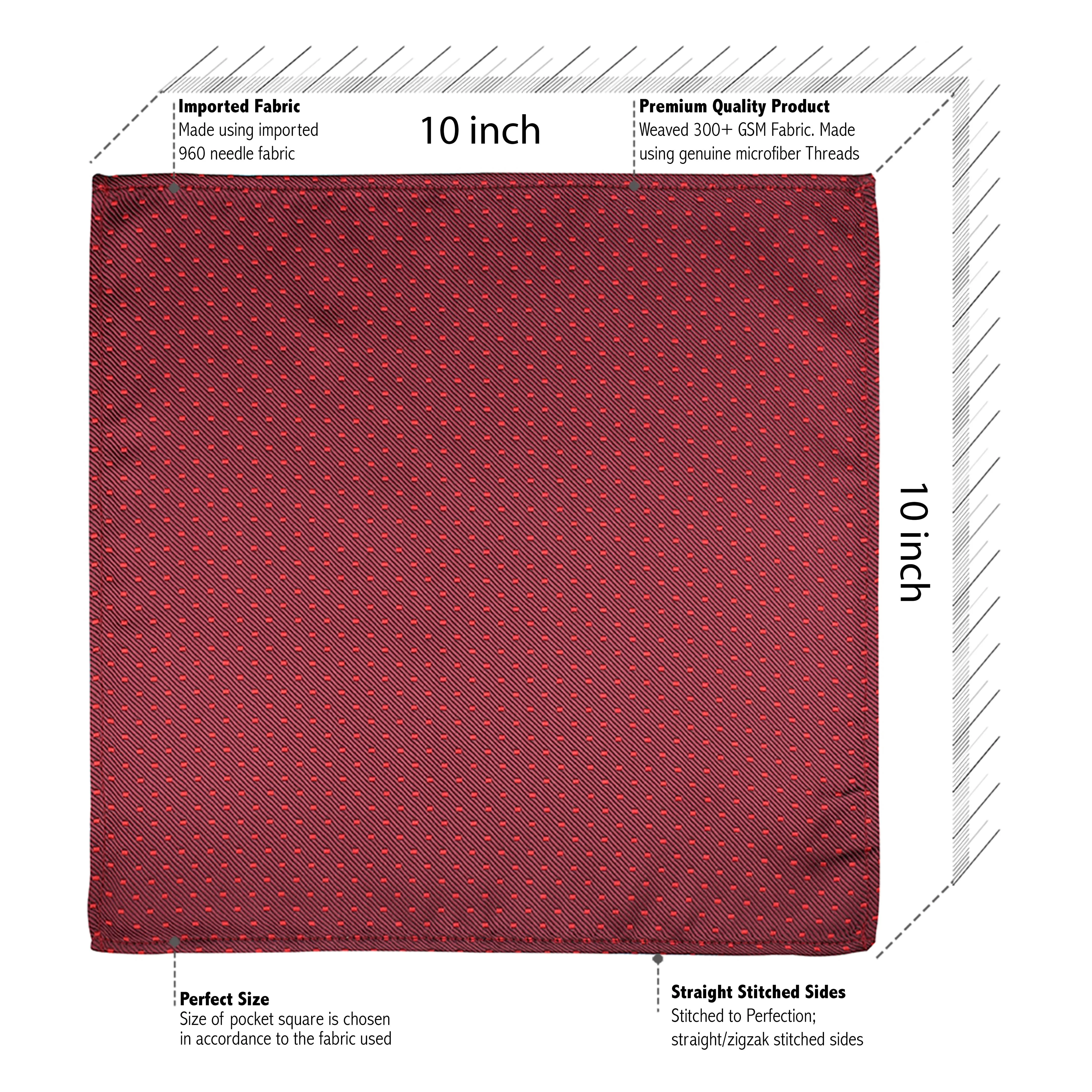 Kovove Maroon Polka Dot Necktie and Pocket Square Gift Box