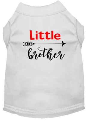 Little Brother Screen Print Dog Shirt White Lg