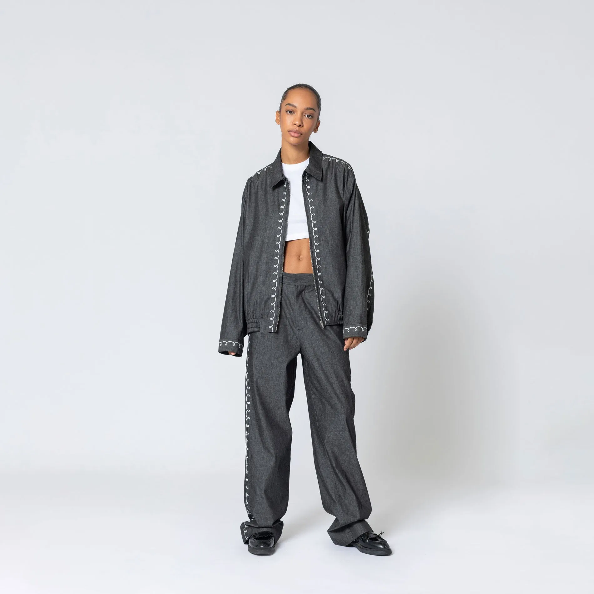 LOOP STITCH CHARCOAL JACKET