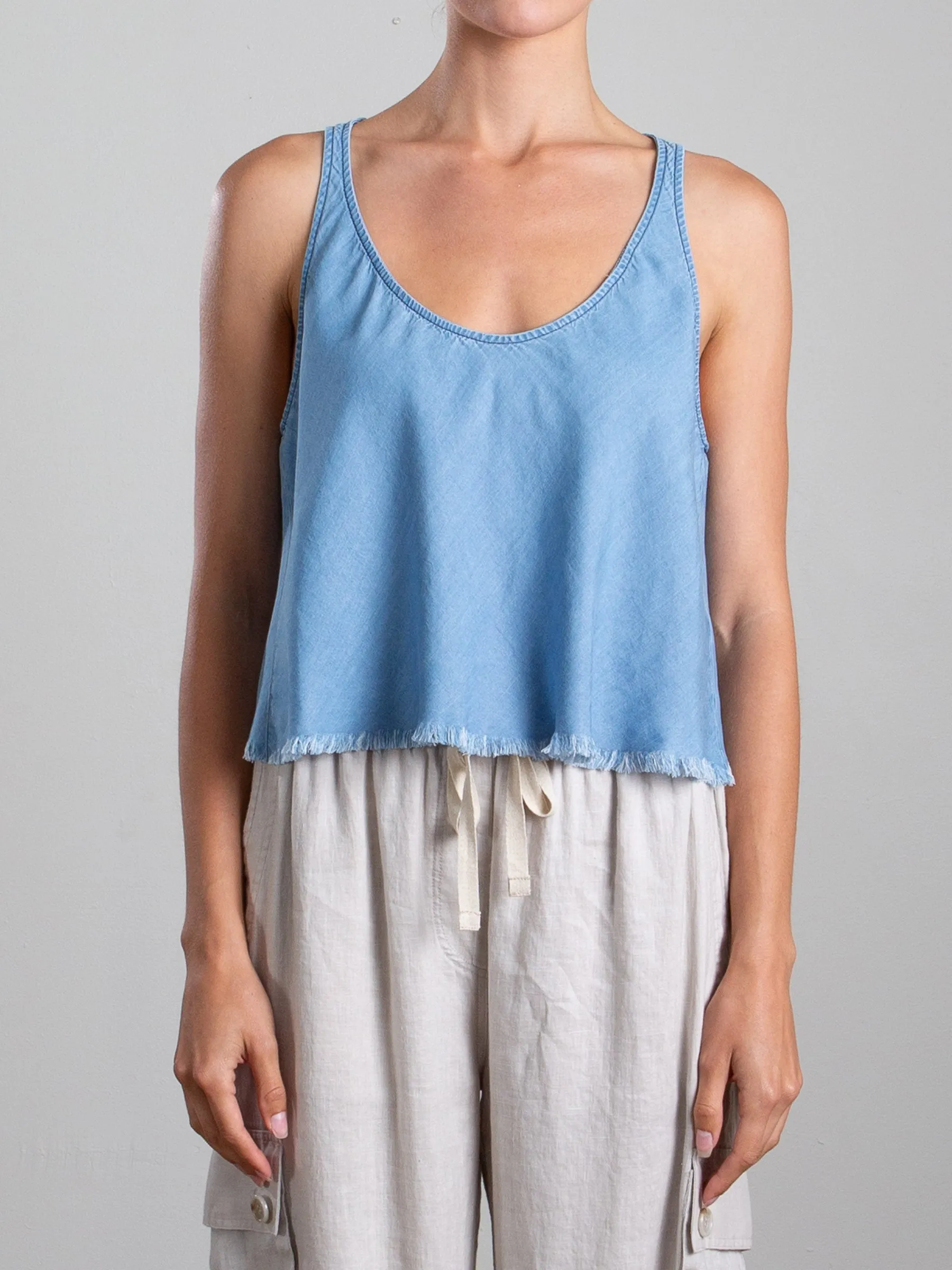 Maggie Tank in Chambray - Light Wash