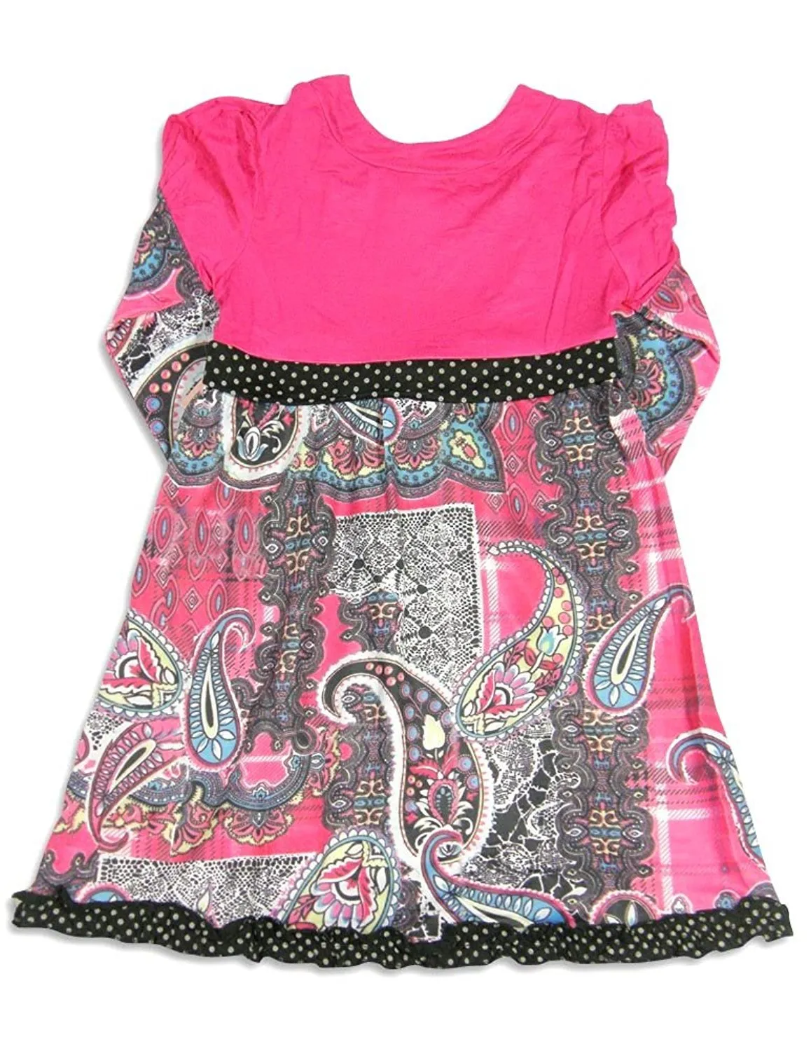 Me Me Me by Lipstik - Little Girls Long Sleeve Paisley Dress