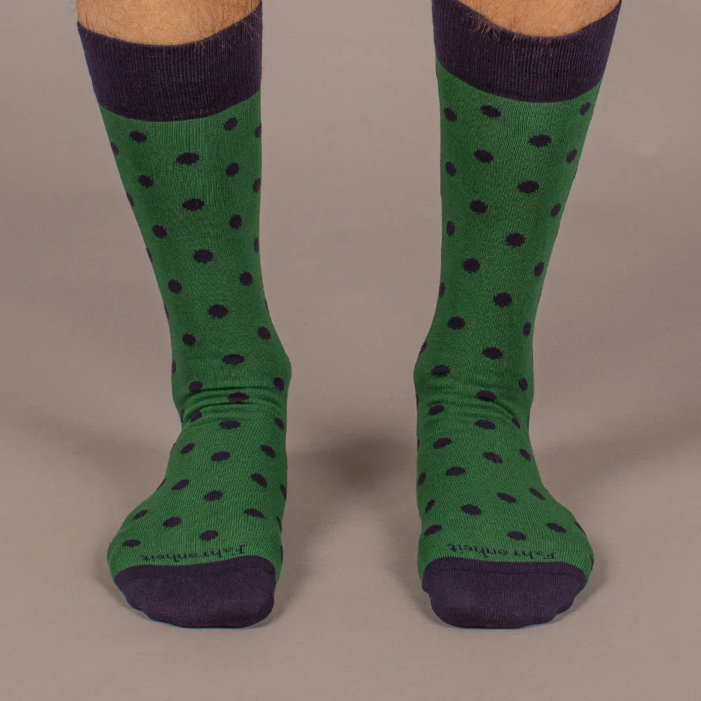 Men's Sock | Polka Dot Green/Navy