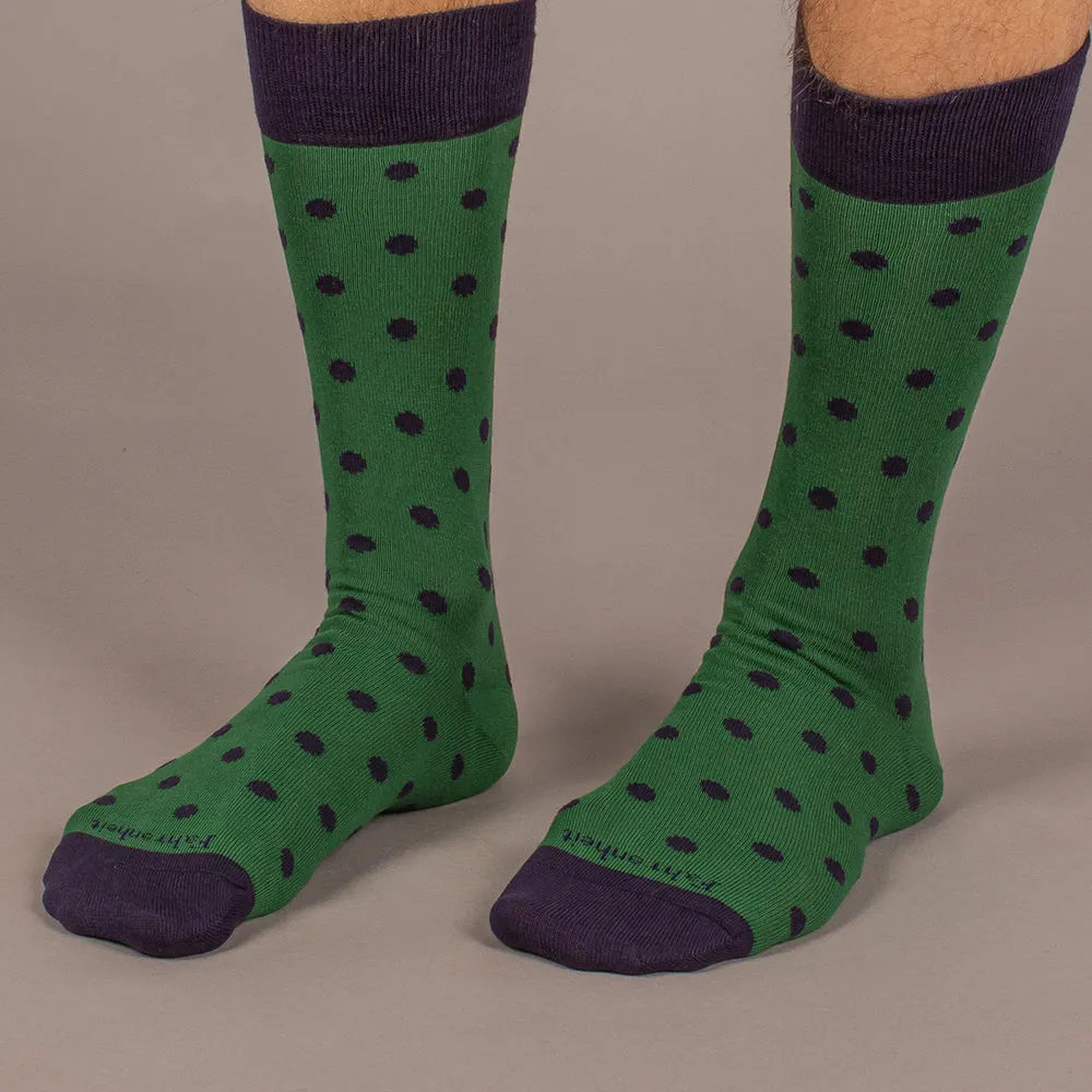 Men's Sock | Polka Dot Green/Navy