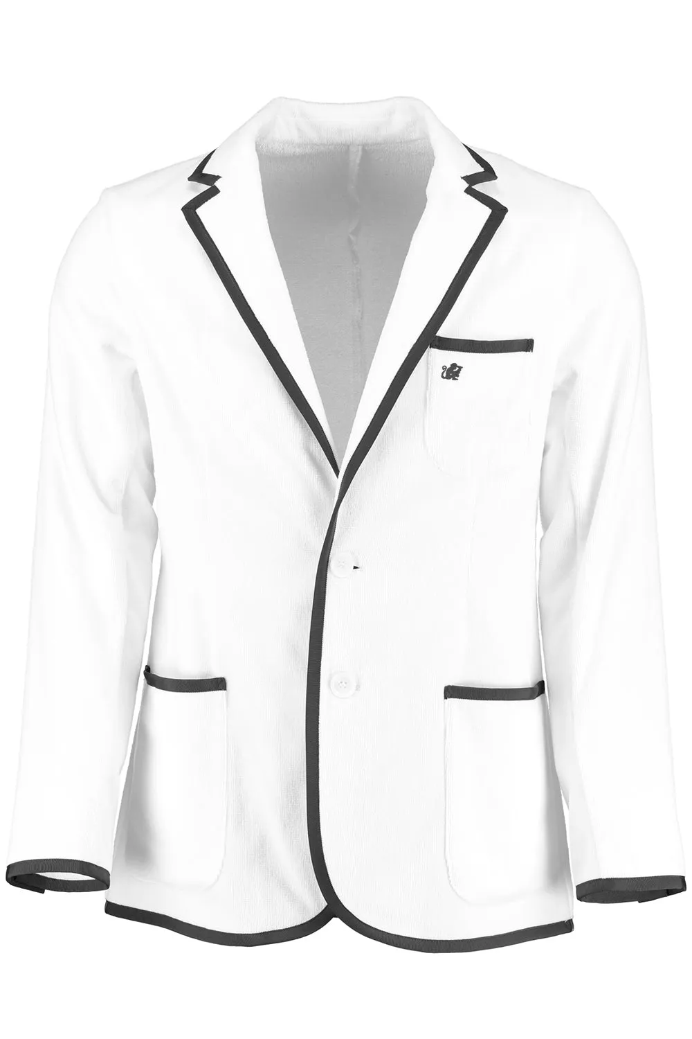 Men's White Toweling Blazer with Black Trim (Size 50 Only)