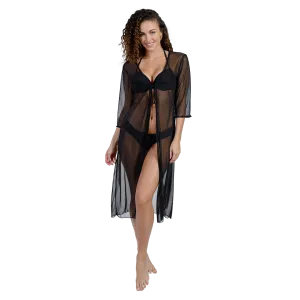 Micro mesh tie front kimonos