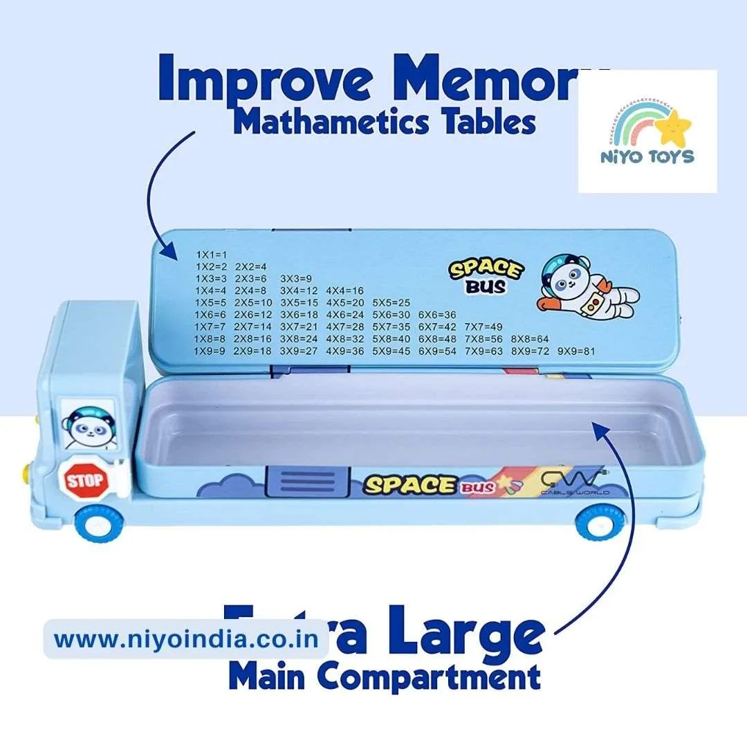 Niyo School Bus Shaped Pencil Box