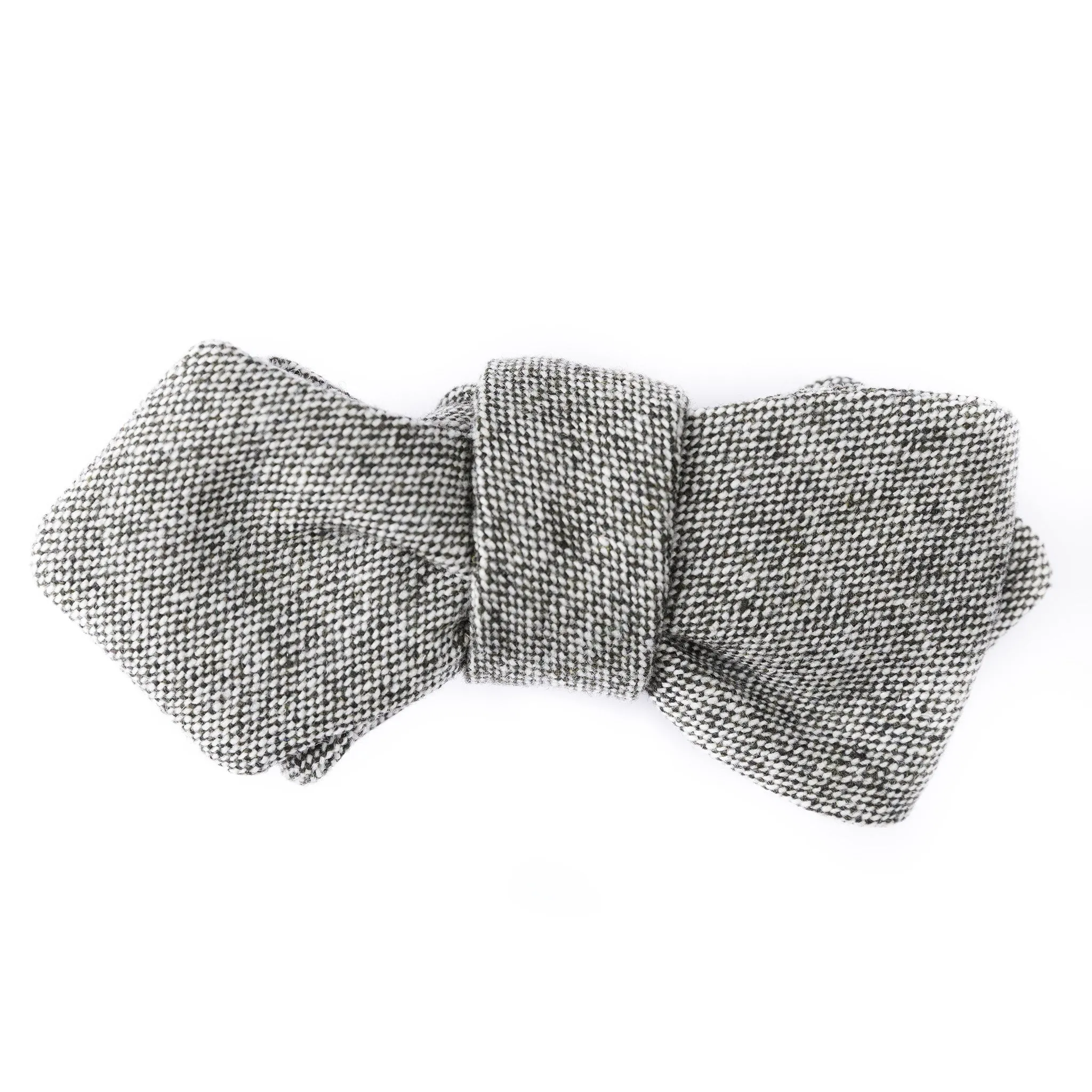 Olive Chambray Diamond Point Bow Tie