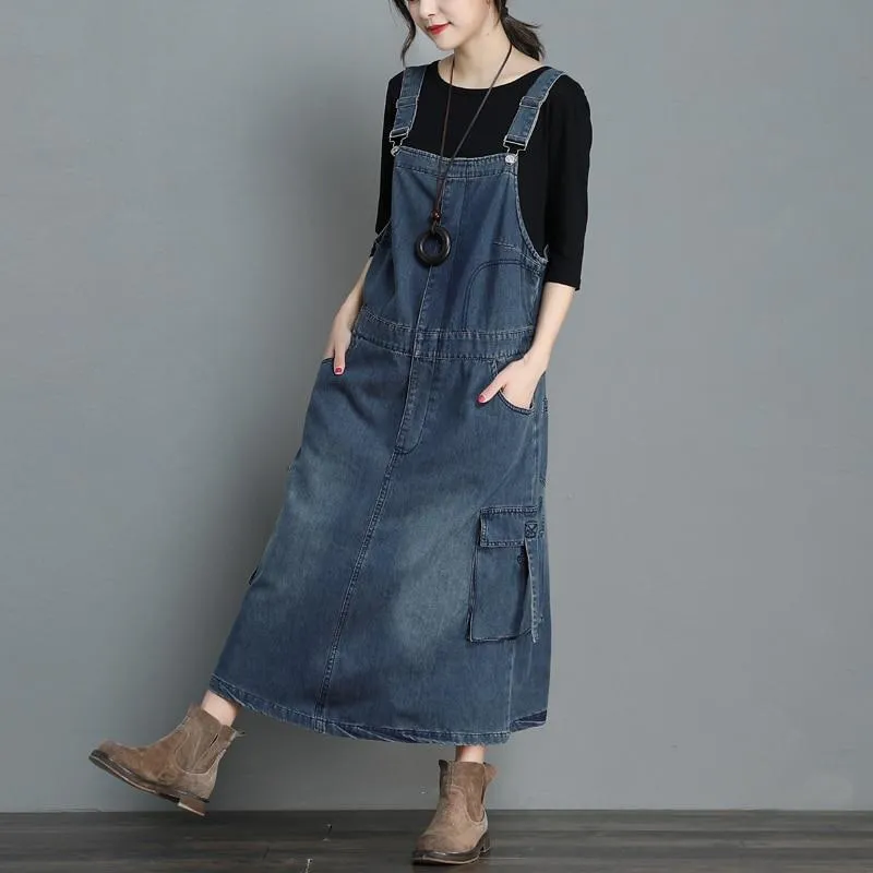 On Time Denim Overall Dress