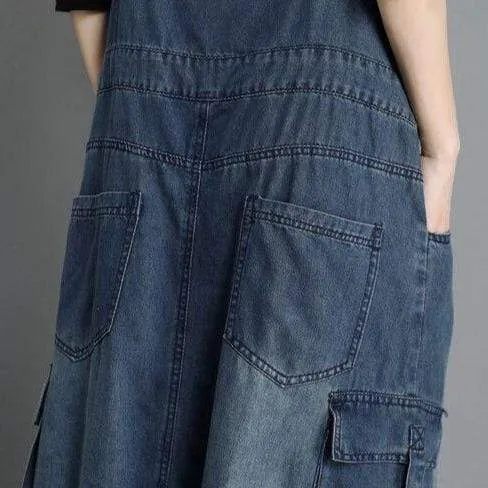 On Time Denim Overall Dress