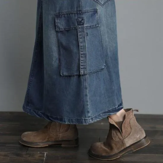 On Time Denim Overall Dress