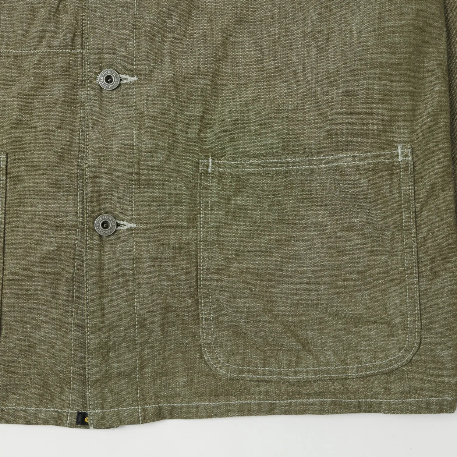 ONI 03101-HCKOL 8.3oz Heavy Chambray Coverall Jacket - Khaki Olive One Wash