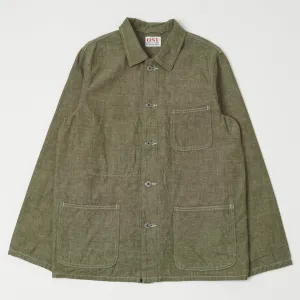 ONI 03101-HCKOL 8.3oz Heavy Chambray Coverall Jacket - Khaki Olive One Wash