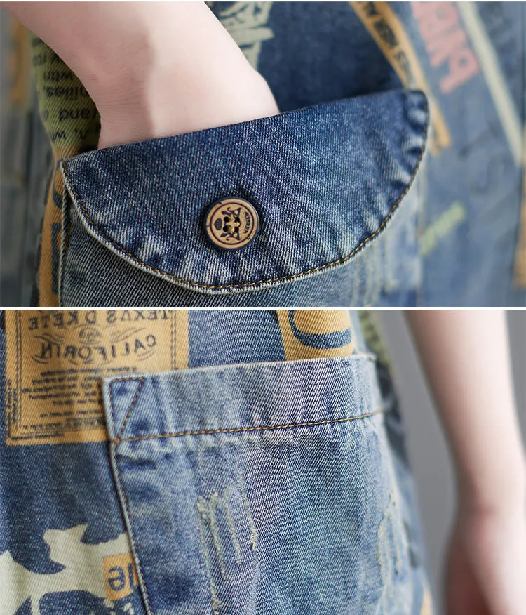 Opal Aura Retro Denim Overalls