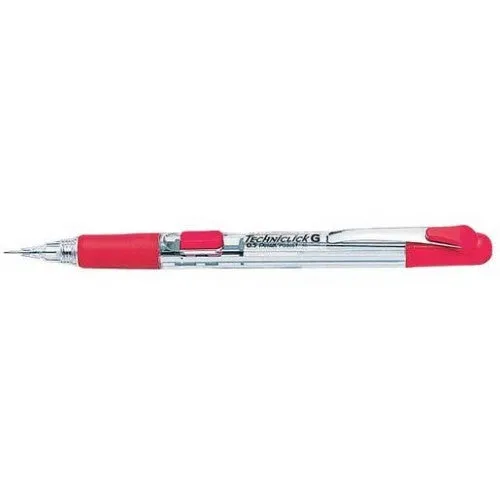 Pental Click Twist-Erase Mechanical Pencil Multicolour 0.5mm Red