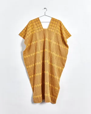 Pippa Holt 'midi kaftan no.27', ochre & brown, one size