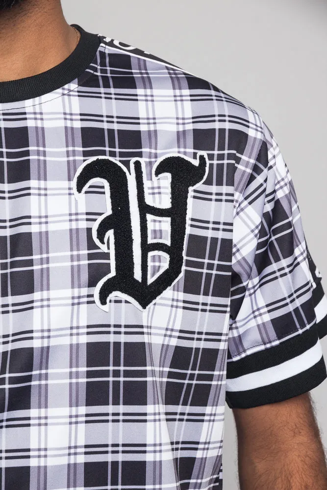 Plaid V Baseball Jersey T-Shirt