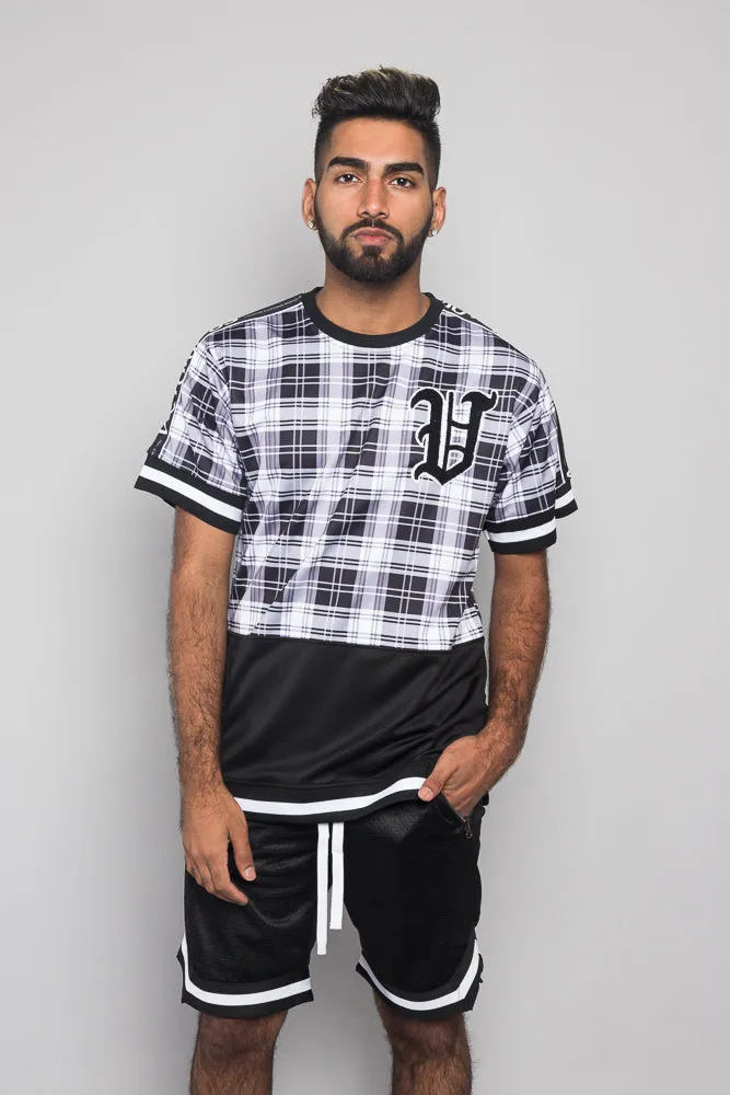 Plaid V Baseball Jersey T-Shirt