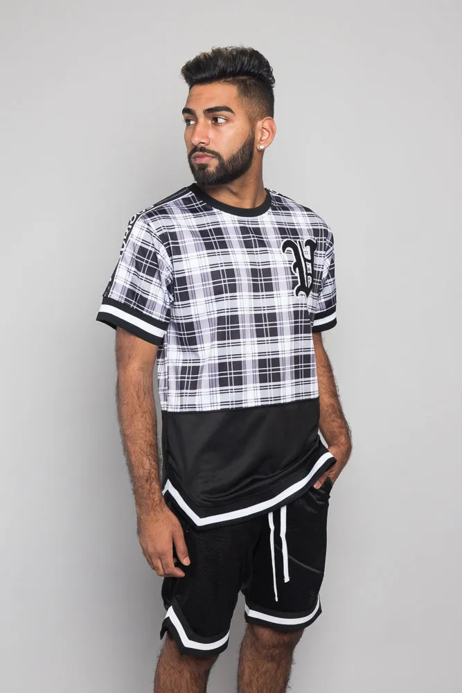 Plaid V Baseball Jersey T-Shirt