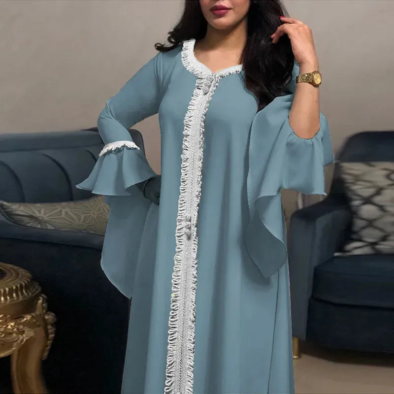 Plus Size Jalabiya Dubai Kaftan Long Dress Abaya for Muslim Women