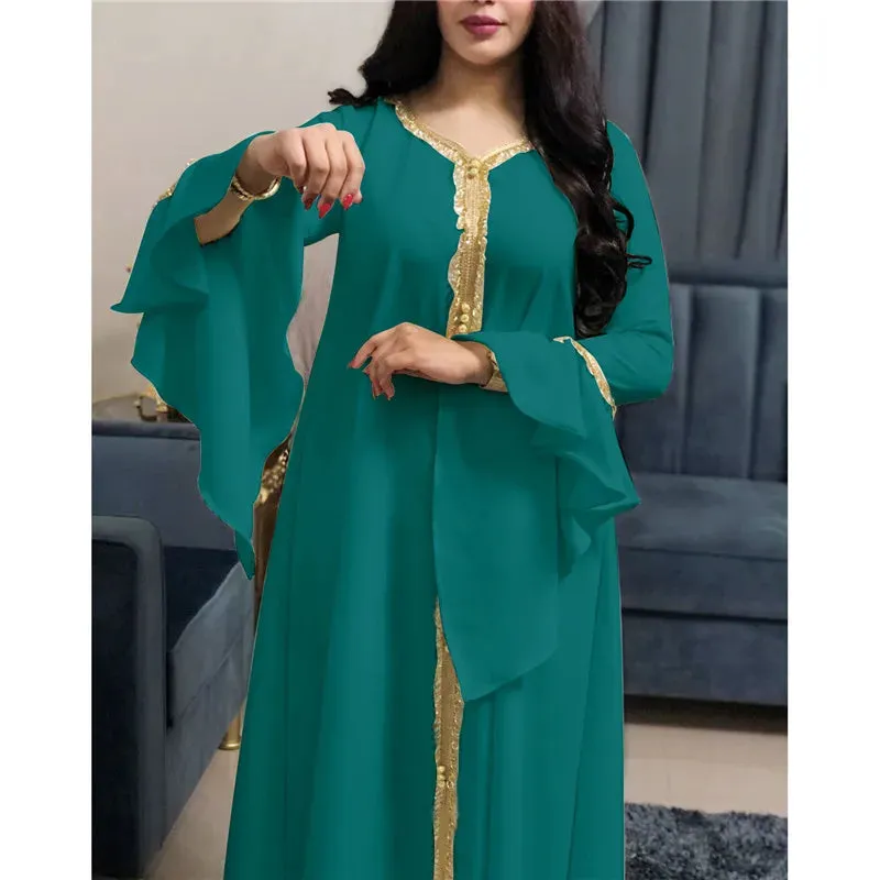 Plus Size Jalabiya Dubai Kaftan Long Dress Abaya for Muslim Women