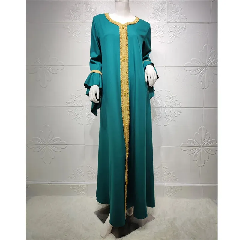 Plus Size Jalabiya Dubai Kaftan Long Dress Abaya for Muslim Women