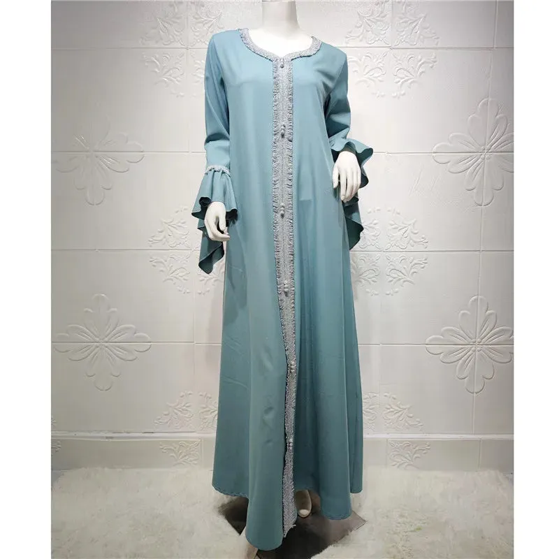 Plus Size Jalabiya Dubai Kaftan Long Dress Abaya for Muslim Women