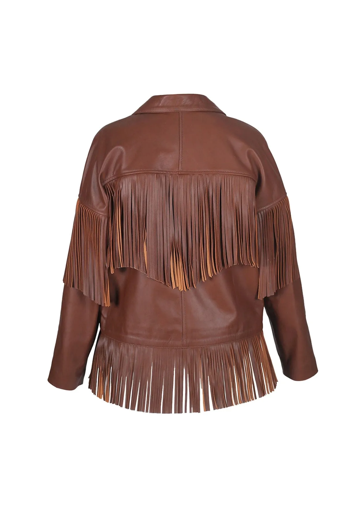 Pyrus Oversized Fringed Leather Jacket