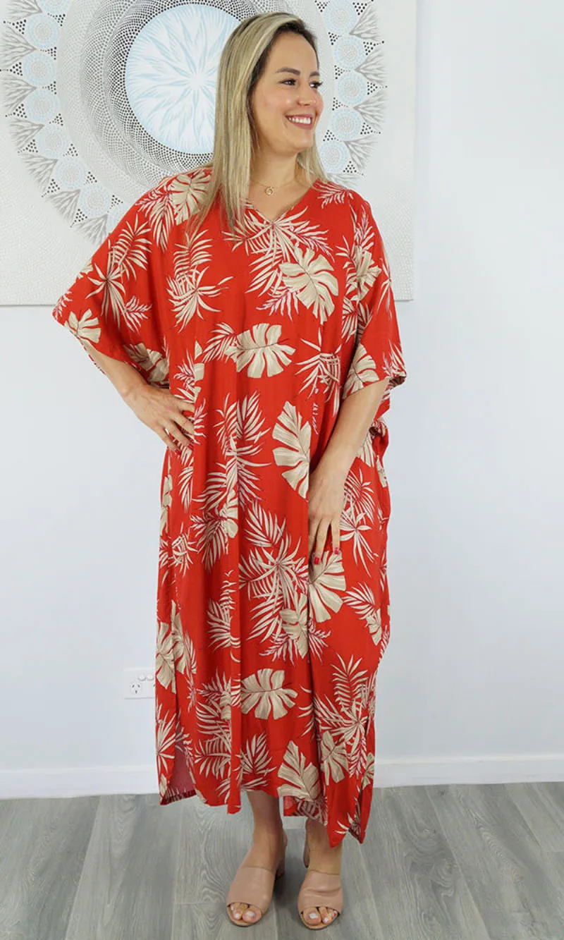 Rayon Premium Kaftan Long Palm Madness, More Colours