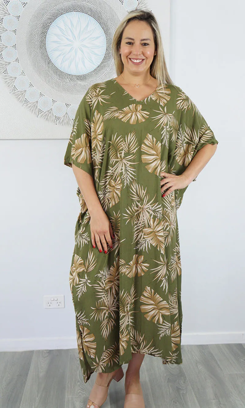 Rayon Premium Kaftan Long Palm Madness, More Colours