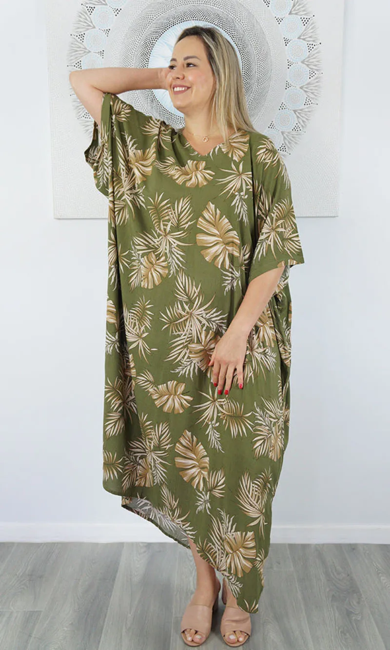 Rayon Premium Kaftan Long Palm Madness, More Colours