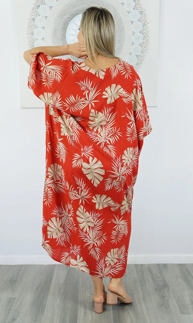 Rayon Premium Kaftan Long Palm Madness, More Colours