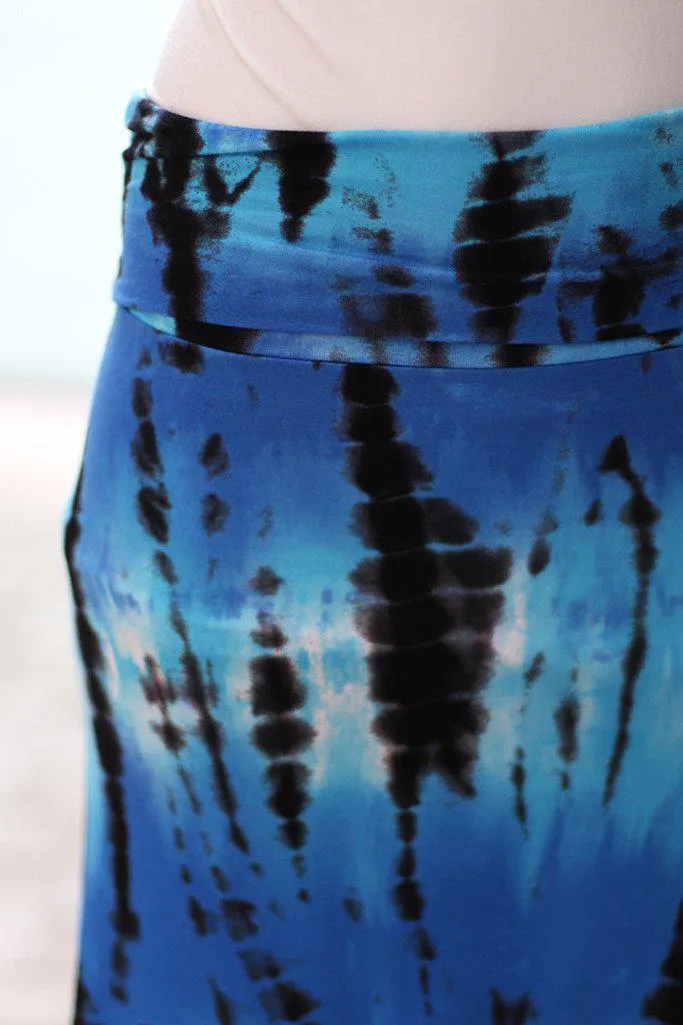 Royal Blue Tie Dye Long Skirt