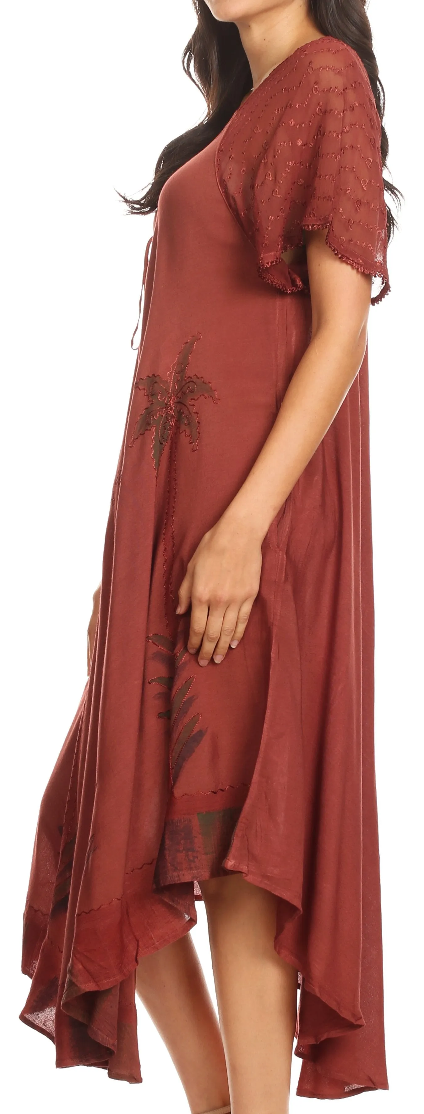 Sakkas Kai Palm Tree Caftan Tank Dress / Cover Up