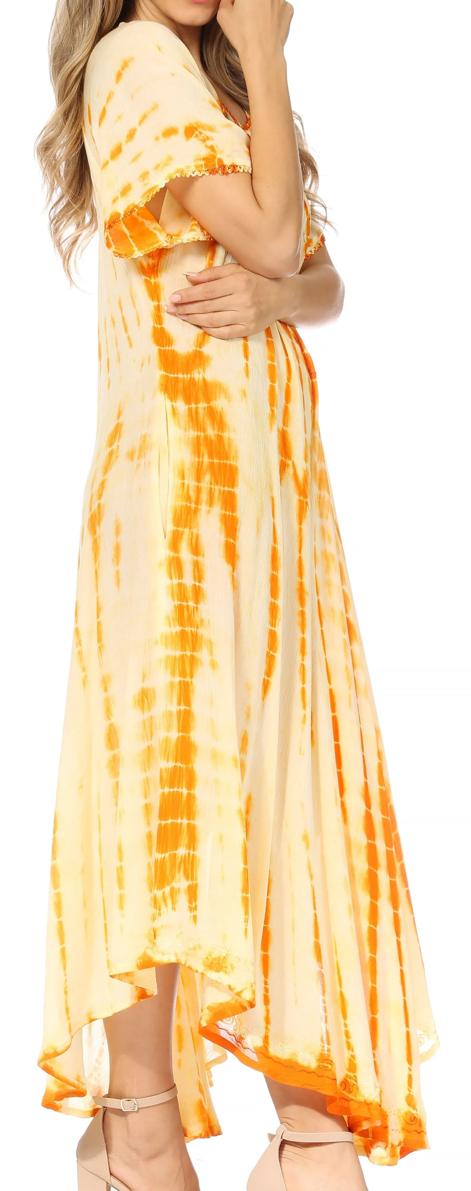 Sakkas Melika Tie Dye Caftan Dress