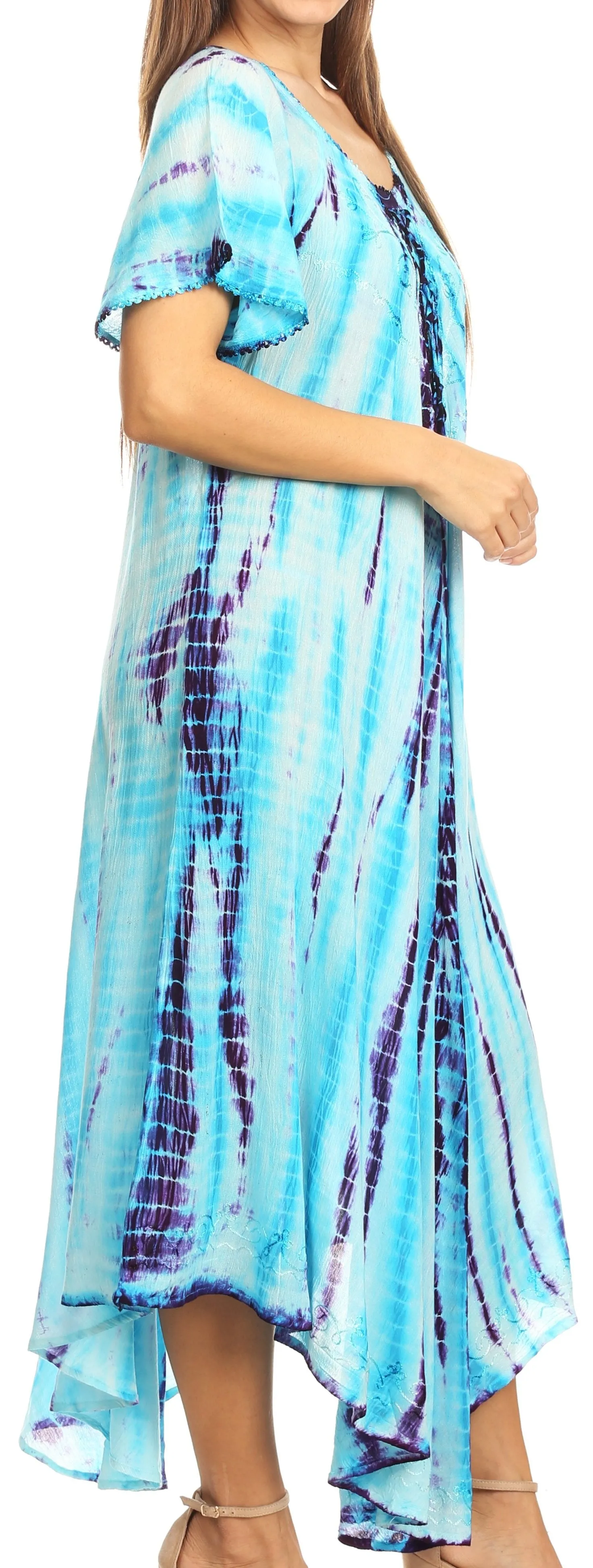 Sakkas Melika Tie Dye Caftan Dress