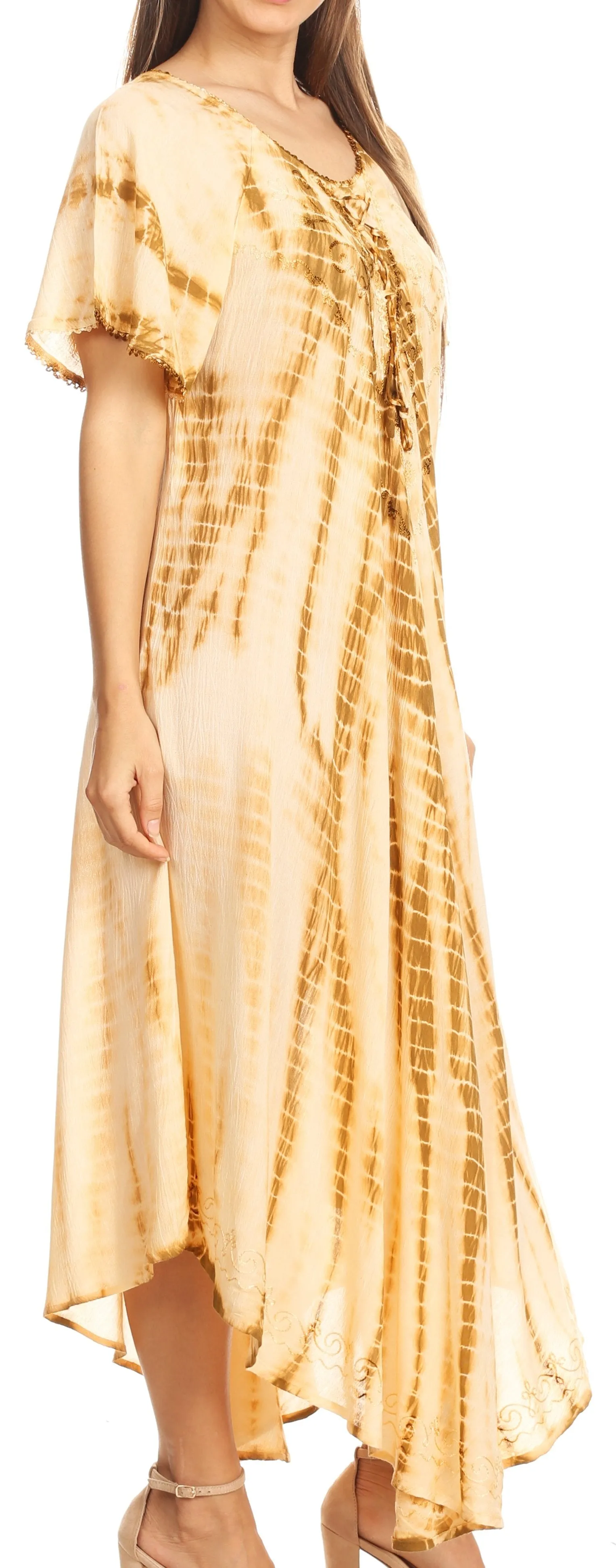 Sakkas Melika Tie Dye Caftan Dress