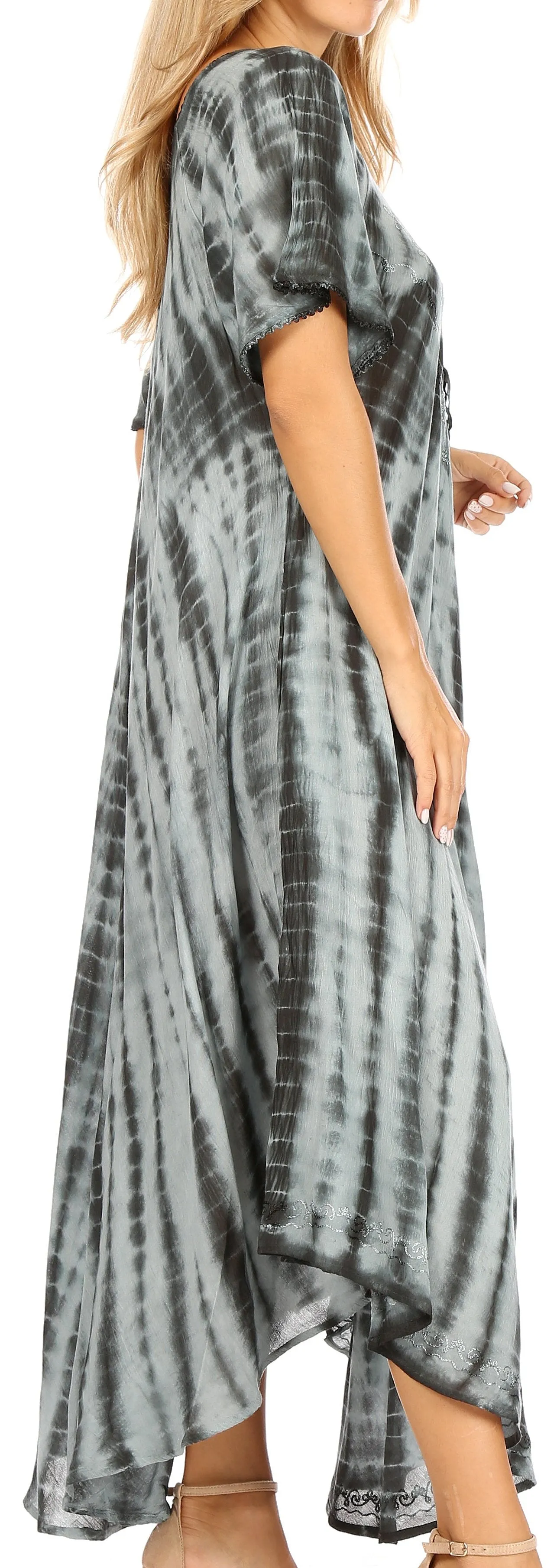 Sakkas Melika Tie Dye Caftan Dress