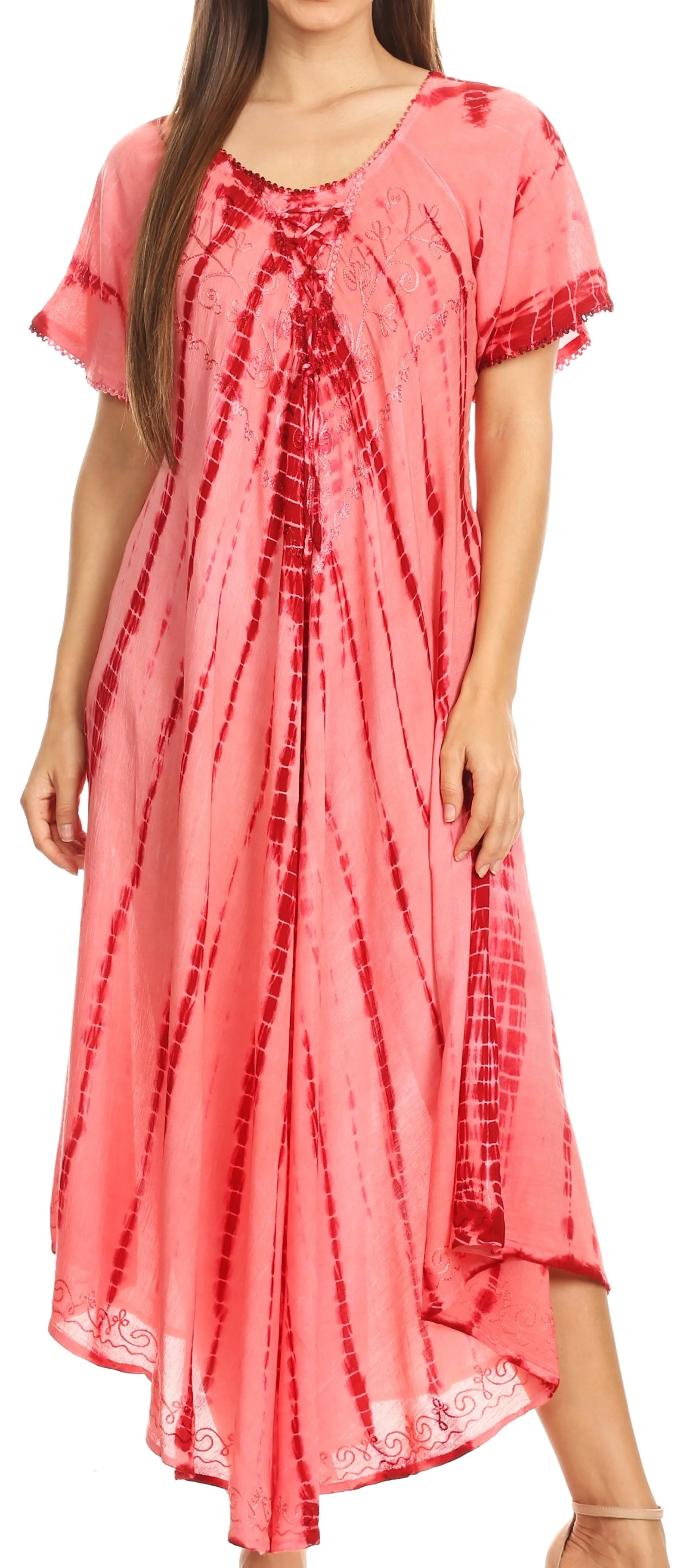 Sakkas Melika Tie Dye Caftan Dress