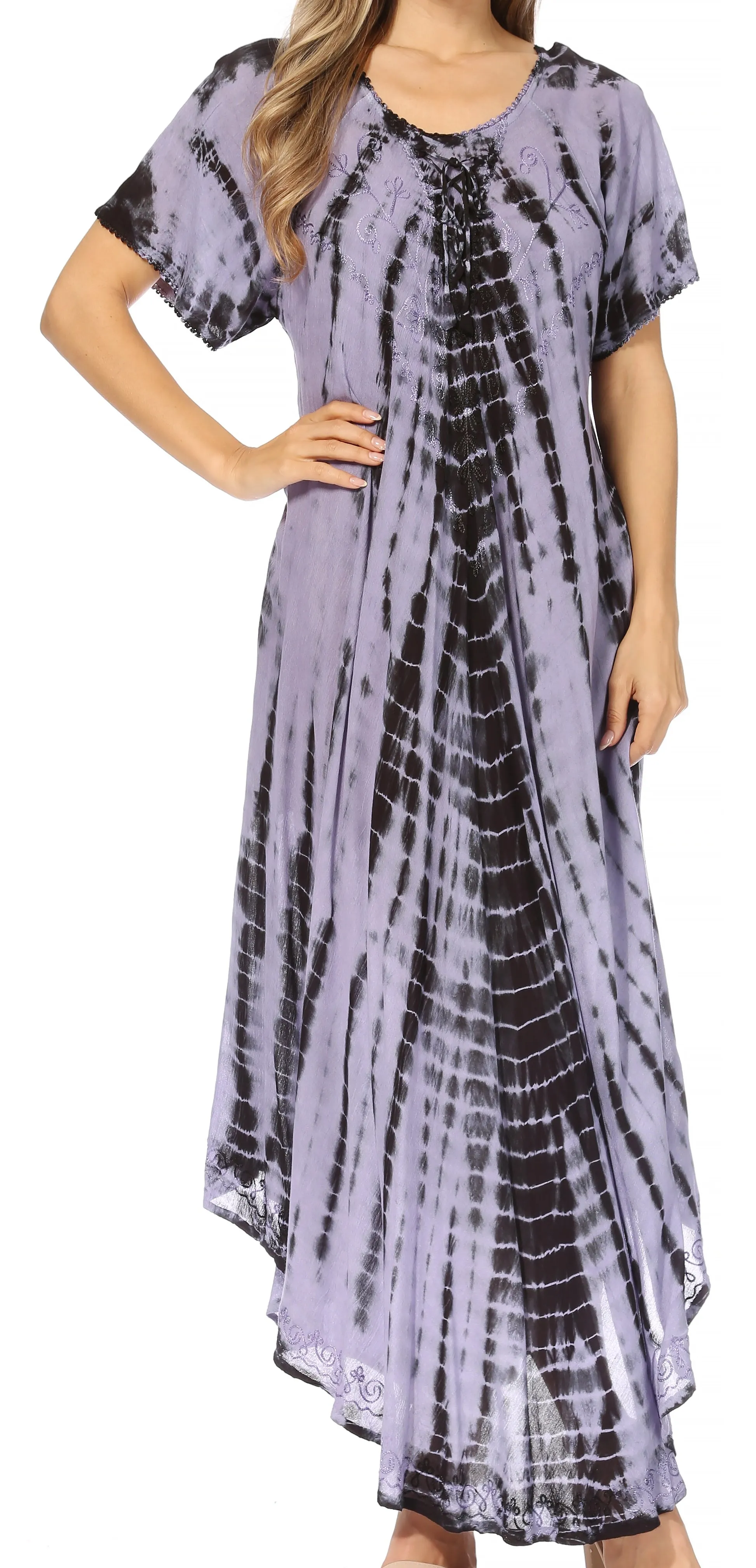 Sakkas Melika Tie Dye Caftan Dress