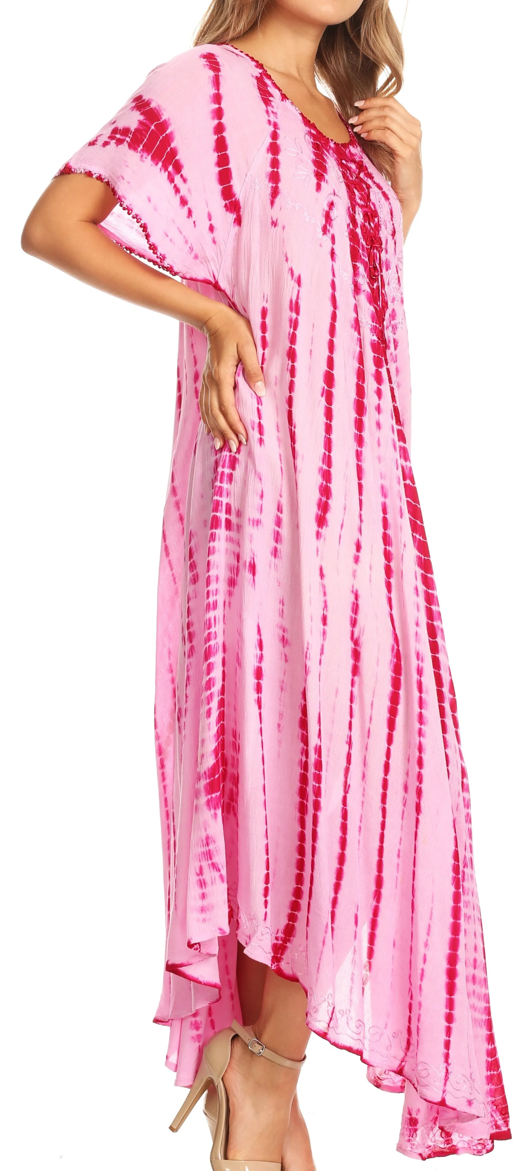 Sakkas Melika Tie Dye Caftan Dress