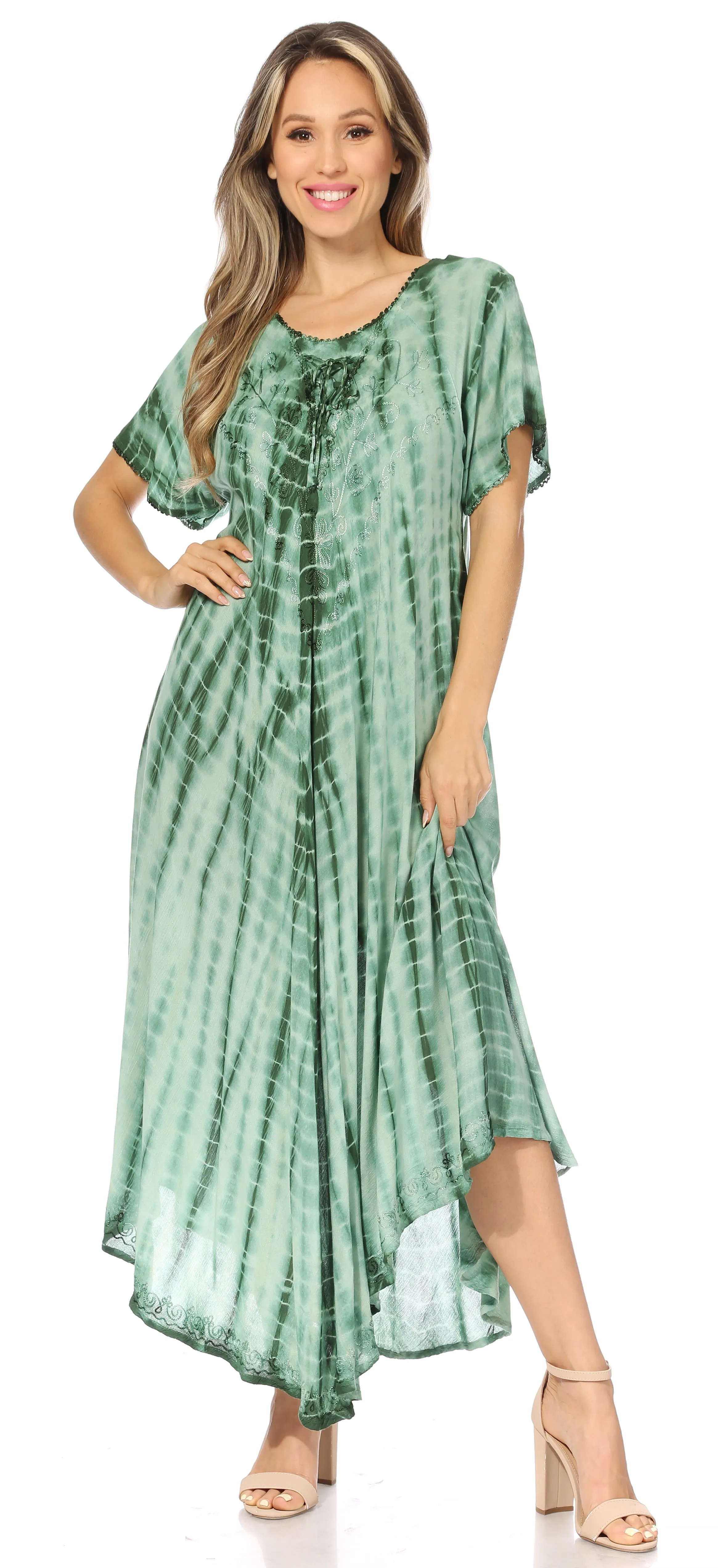 Sakkas Melika Tie Dye Caftan Dress